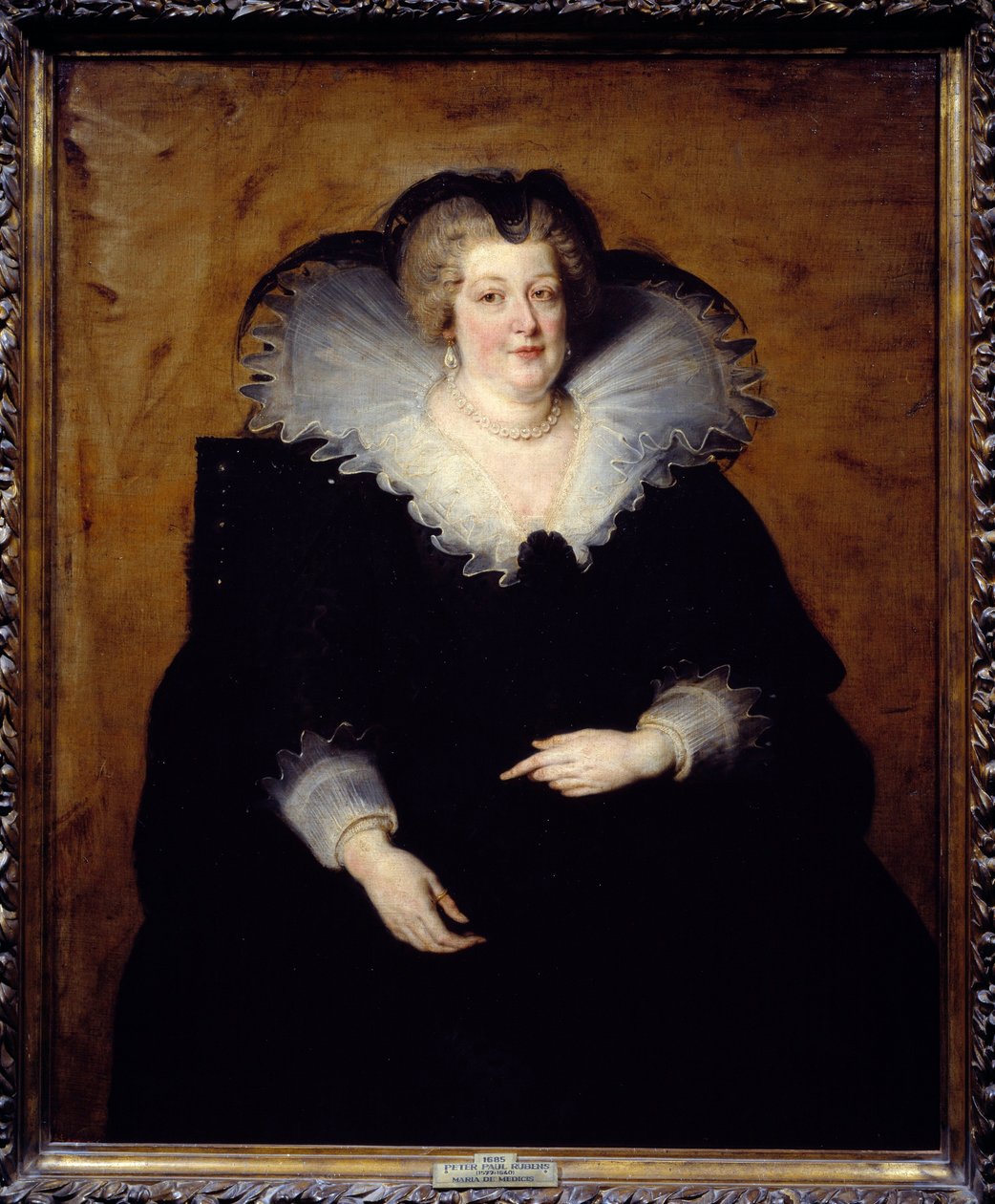 Muotokuva Maria De Medici (Marie de Medicis) (1573-1642), Ranskan kuningatar, Henrik IV:n vaimo. Pierre Paulin (Pierre-Paul) Rubensin (tai Peter Paulin tai Petrus Pauluksen) maalaus (1577-1640). 1622 Su. 1,3x1,08 m Madrid, Musee du Prado tekijältä Peter Paul Rubens