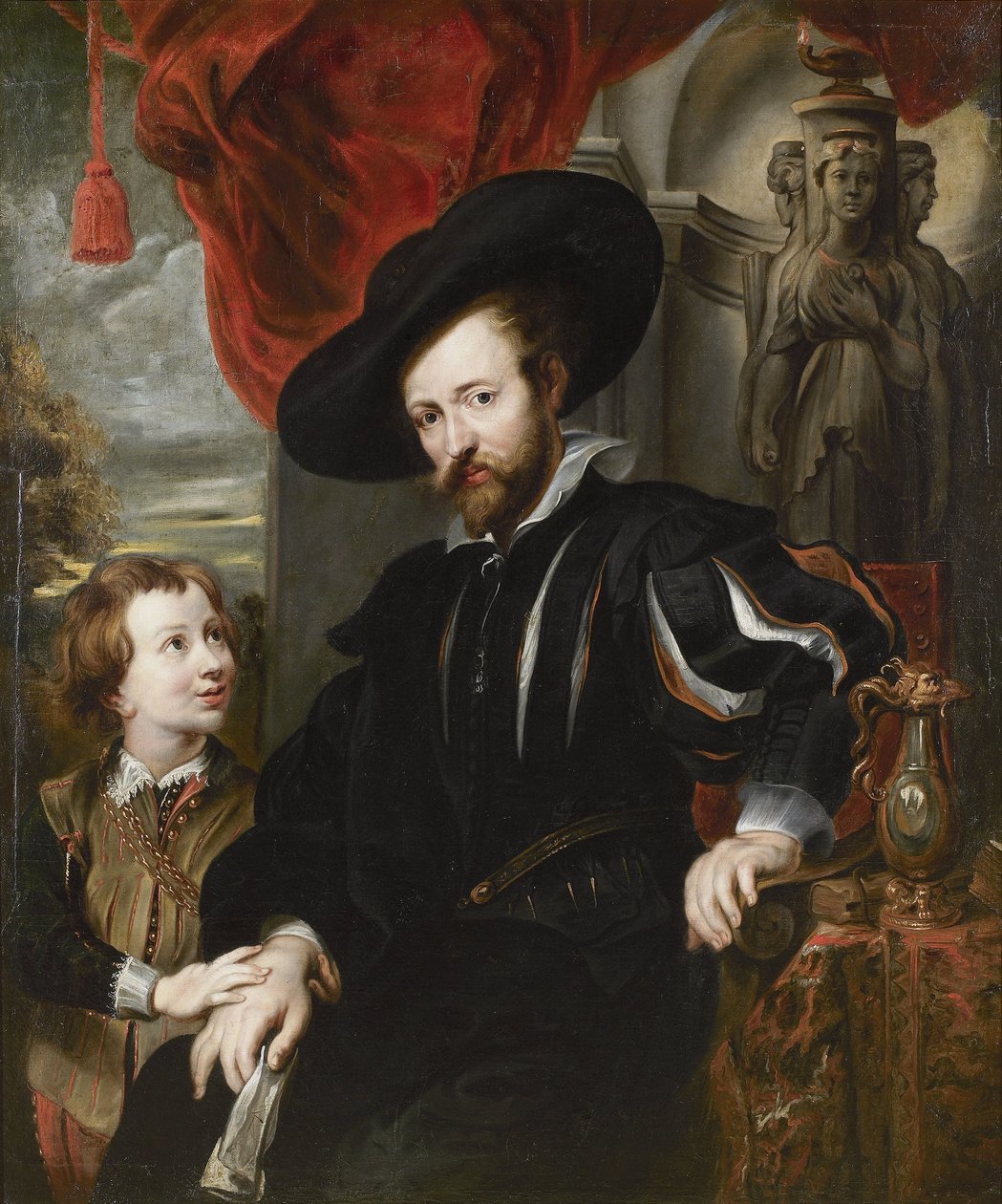 Muotokuva Peter Paul Rubensista poikansa Albertin kanssa, 1600-luvun puoliväli. tekijältä Peter Paul, Rubens