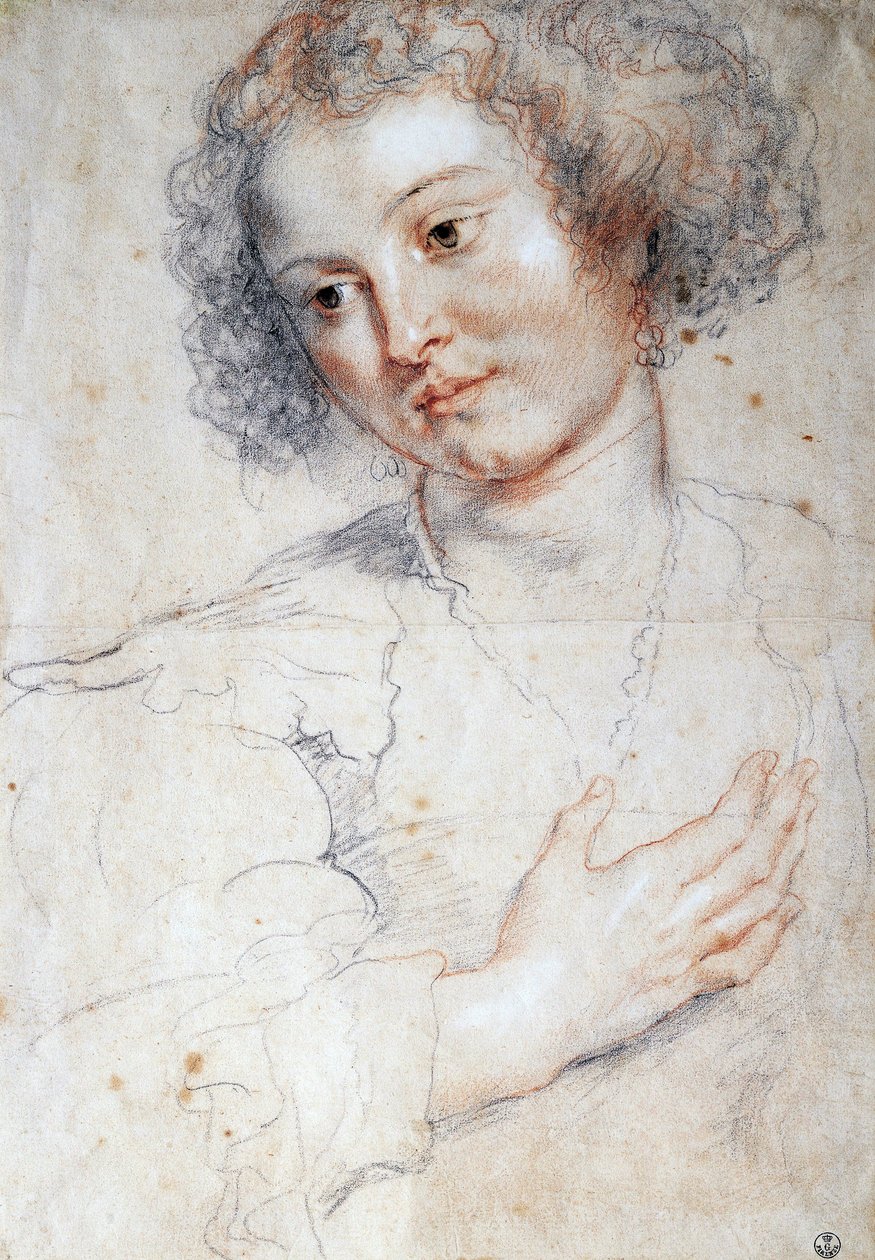 Naisen muotokuva (Study for a Portrait of Saint Apollonia) (piirustus tekijältä Peter Paul Rubens