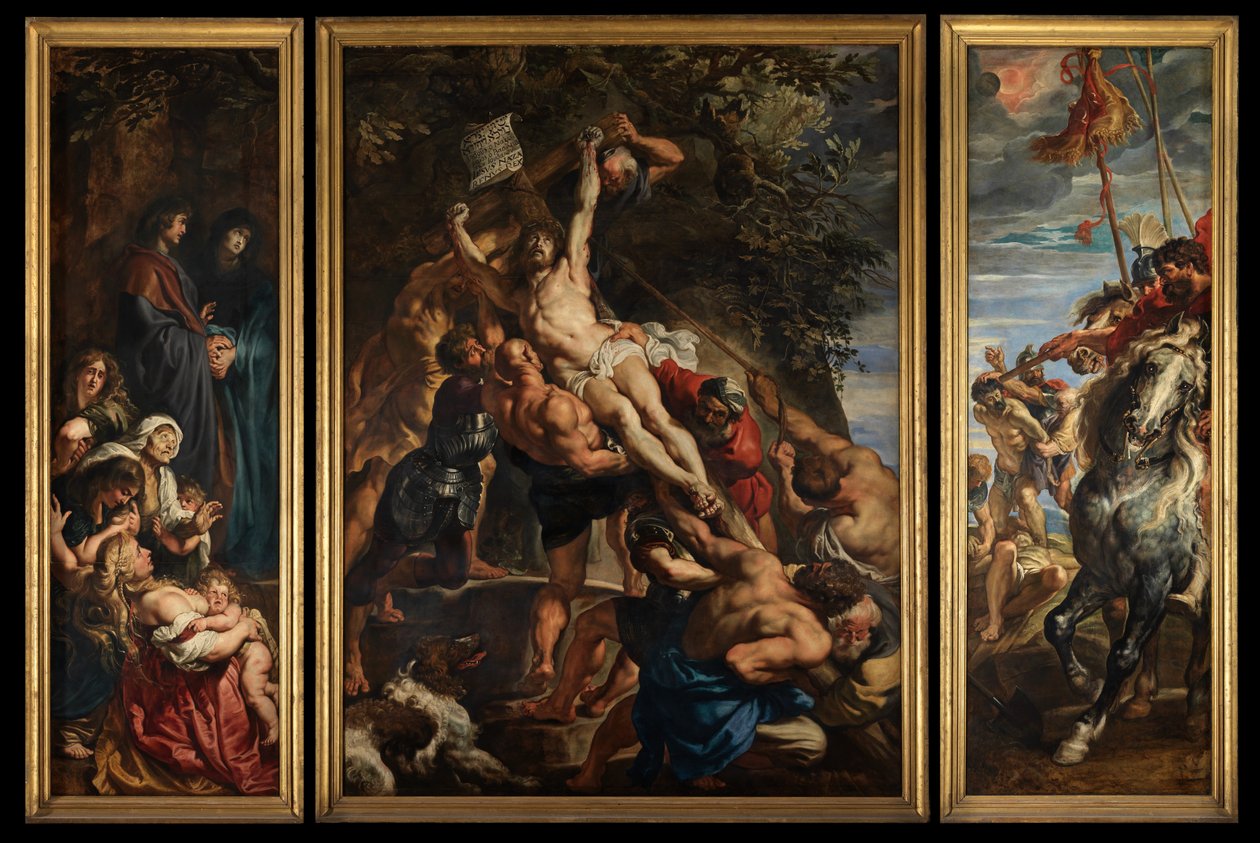 Ristin nostaminen, n. 1610-11 (öljy paneelissa) tekijältä Peter Paul Rubens