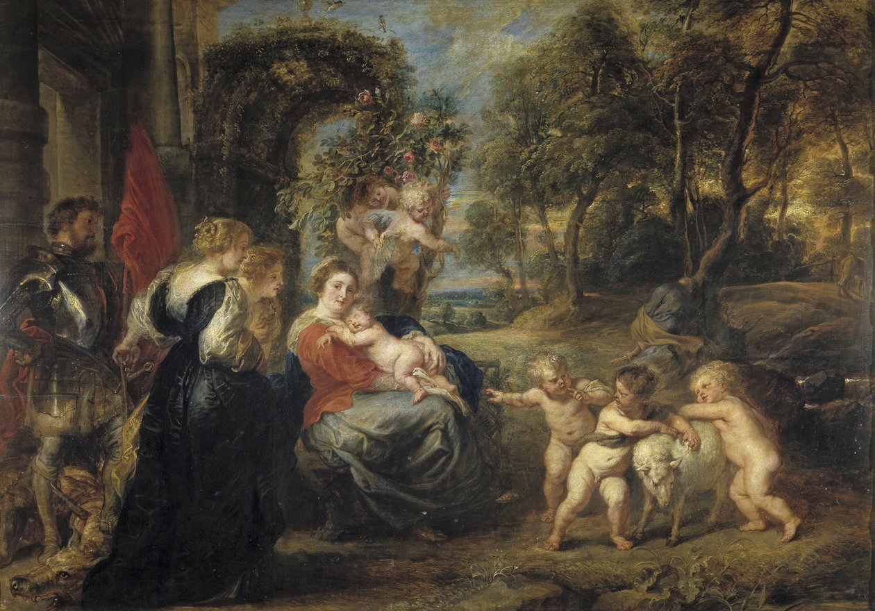 Lepää lennossa Egyptiin, pyhien kanssa, n. 1635 tekijältä Peter Paul Rubens