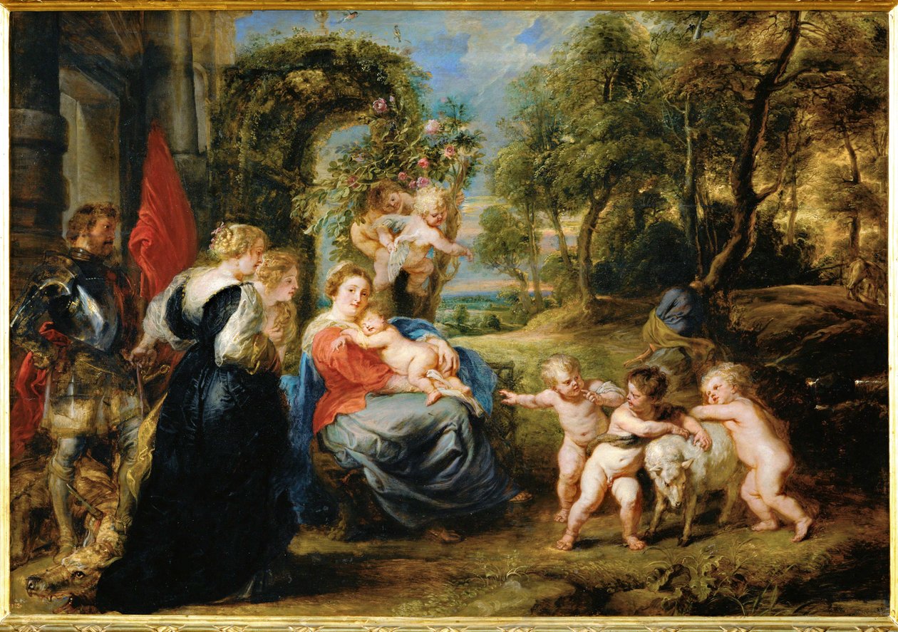 Lepo matkalla Egyptiin, noin 1632-35 (maalaus puulle). tekijältä Peter Paul Rubens