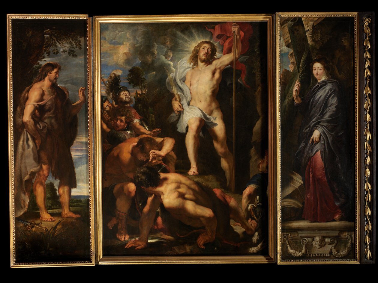 Kristuksen ylösnousemus, n. 1611-1612 (öljy paneelille) tekijältä Peter Paul Rubens