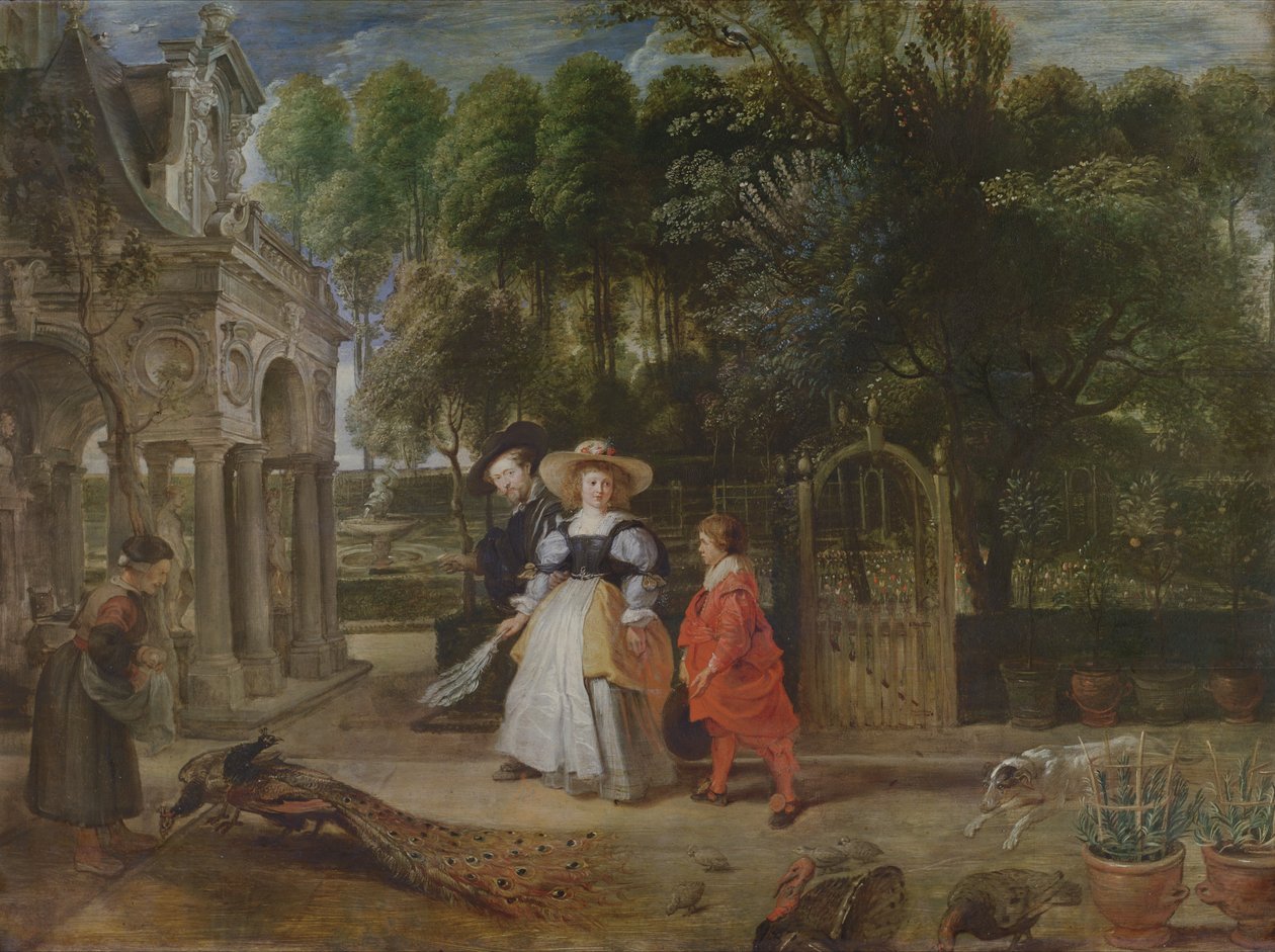 Rubens ja Helene Fourment (1614-73) puutarhassa tekijältä Peter Paul Rubens