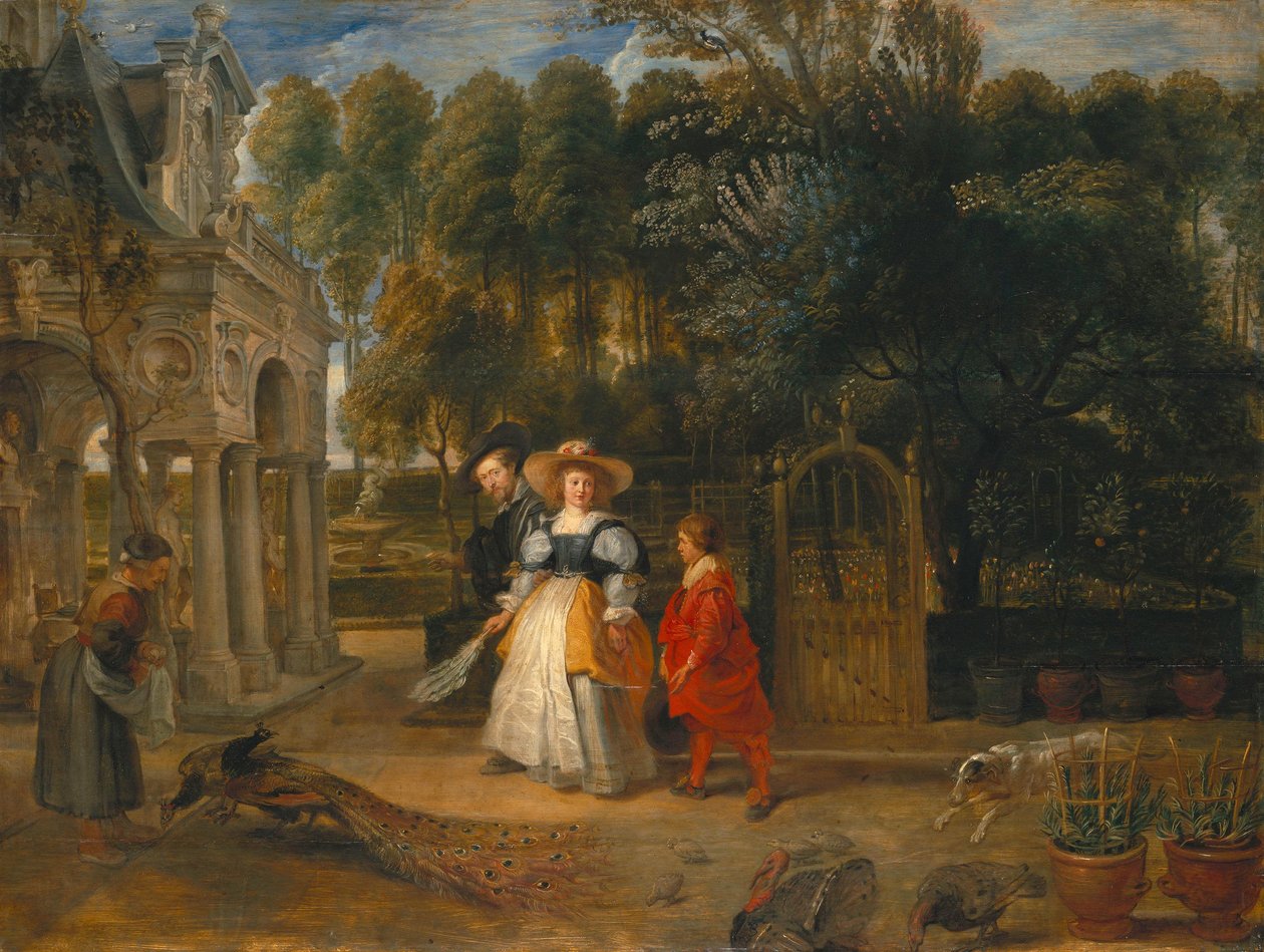 Rubens toisen vaimonsa kanssa puutarhassa tekijältä Peter Paul Rubens