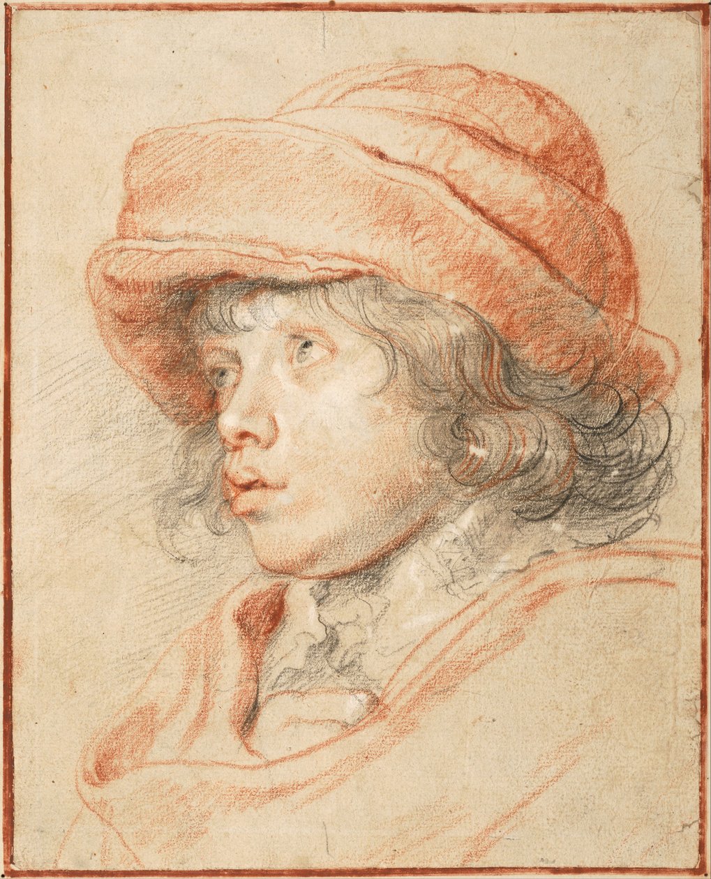 Rubenssin poika Nicolaas yllään punaista huopalakkia, 1625-1627 tekijältä Peter Paul Rubens