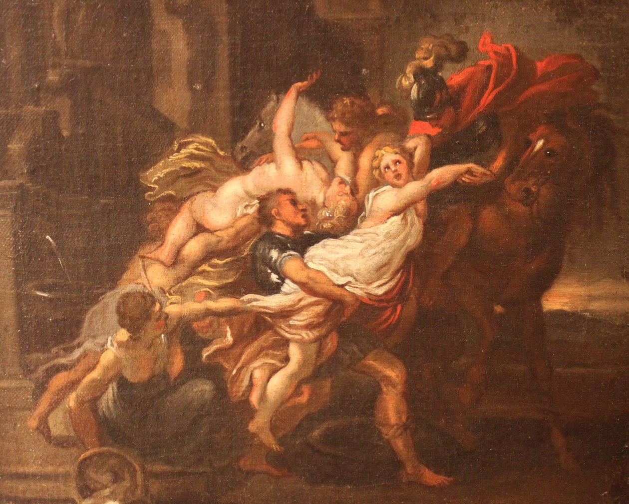 Die Entführung der Sabinerinnen, Öl auf Leinwand, Unbekannter Künstler tekijältä Peter Paul Rubens