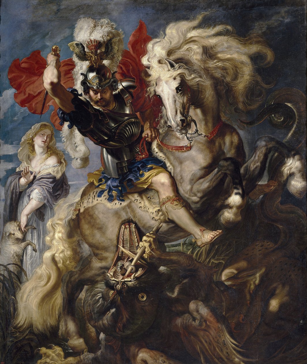 Pyhä Yrjö ja lohikäärme, 1606-1608 tekijältä Peter Paul Rubens