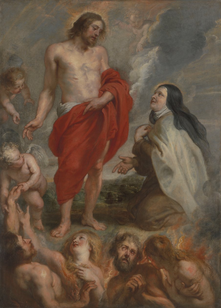 Pyhä Jeesuksen Teresa rukoilee kiirastulessa olevan Bernardino de Mendozan puolesta tekijältä Peter Paul Rubens