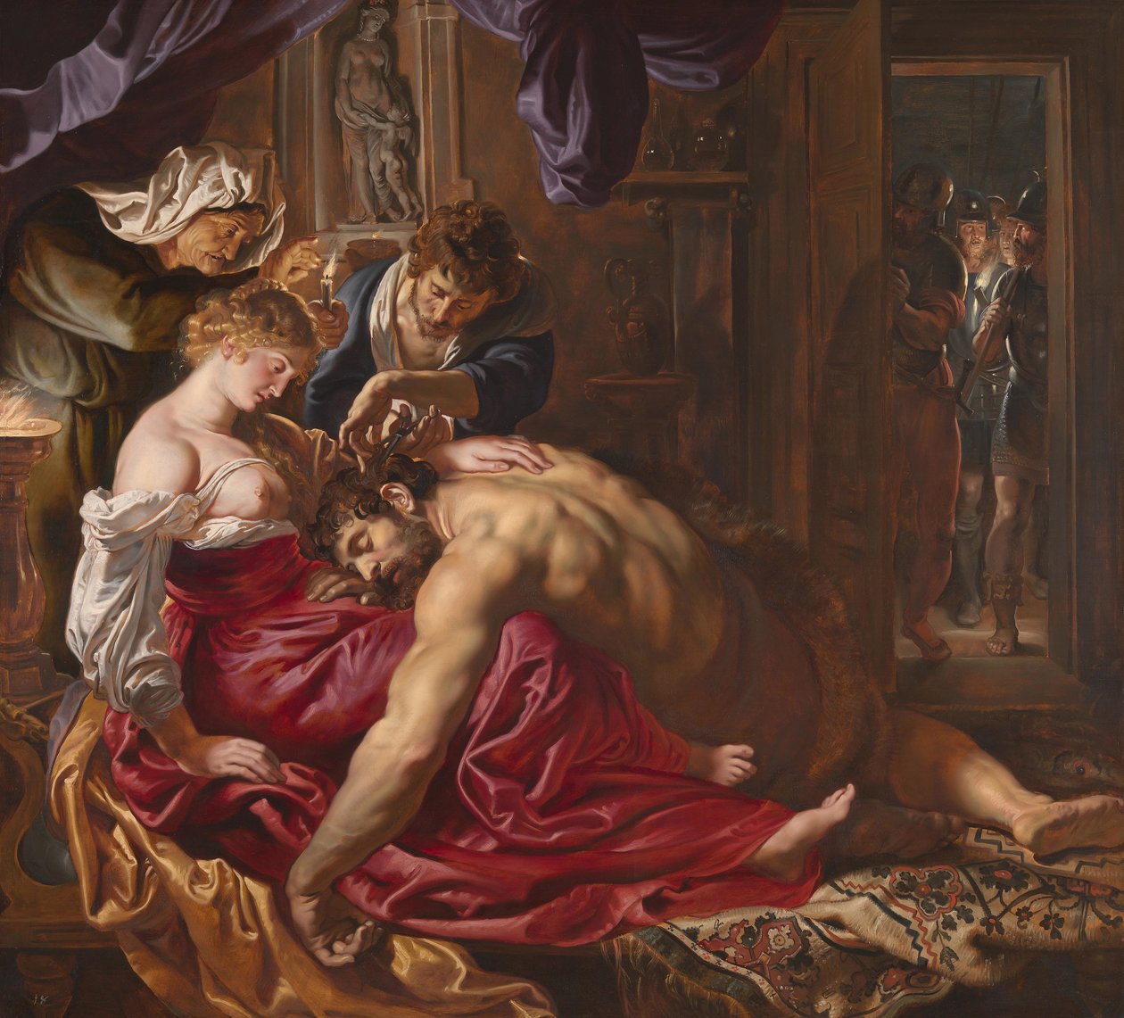 Simson ja Delilah, n. 1609 (öljy paneelille) tekijältä Peter Paul Rubens