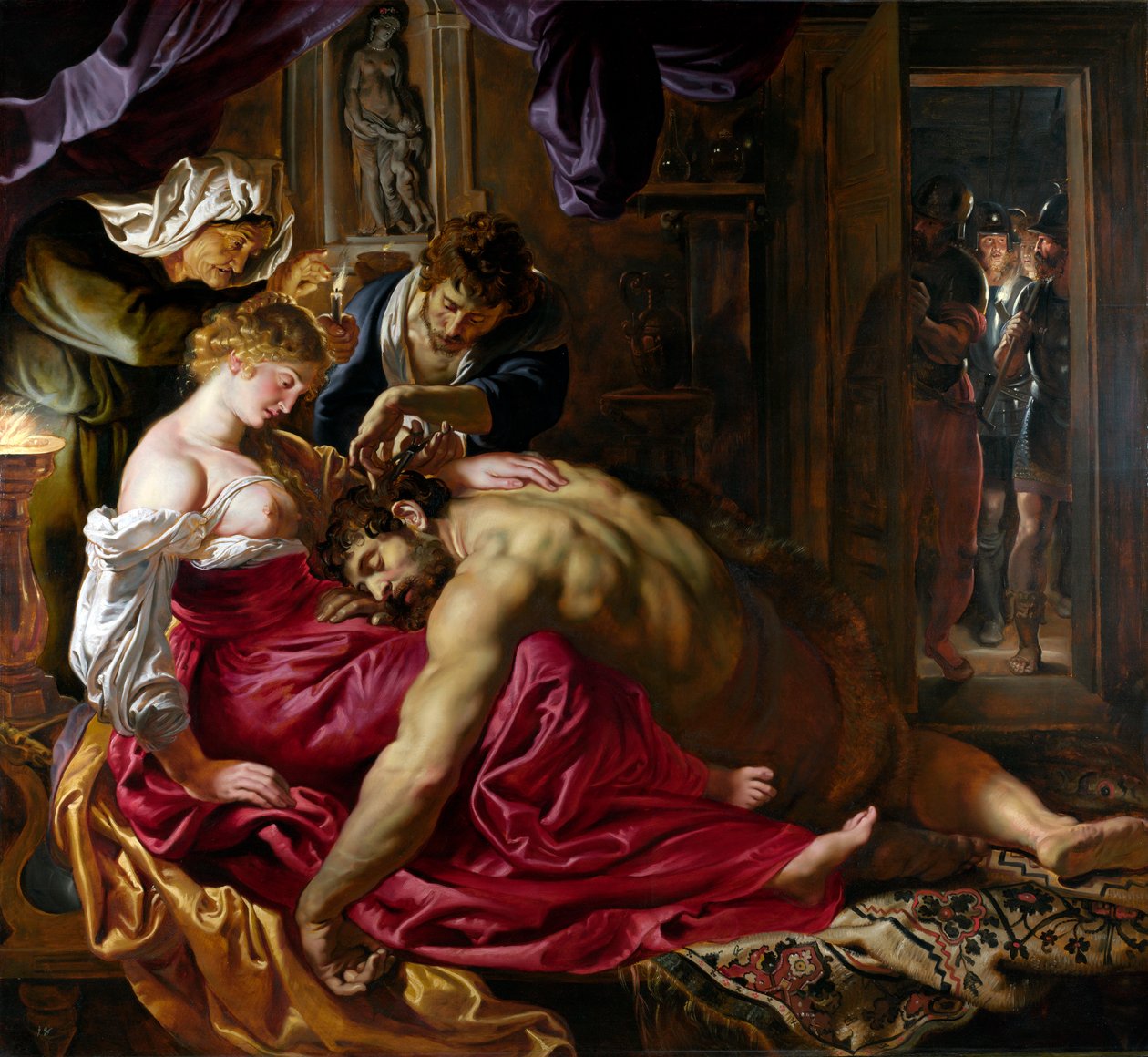 Simson ja Delilah, n. 1610 tekijältä Peter Paul Rubens