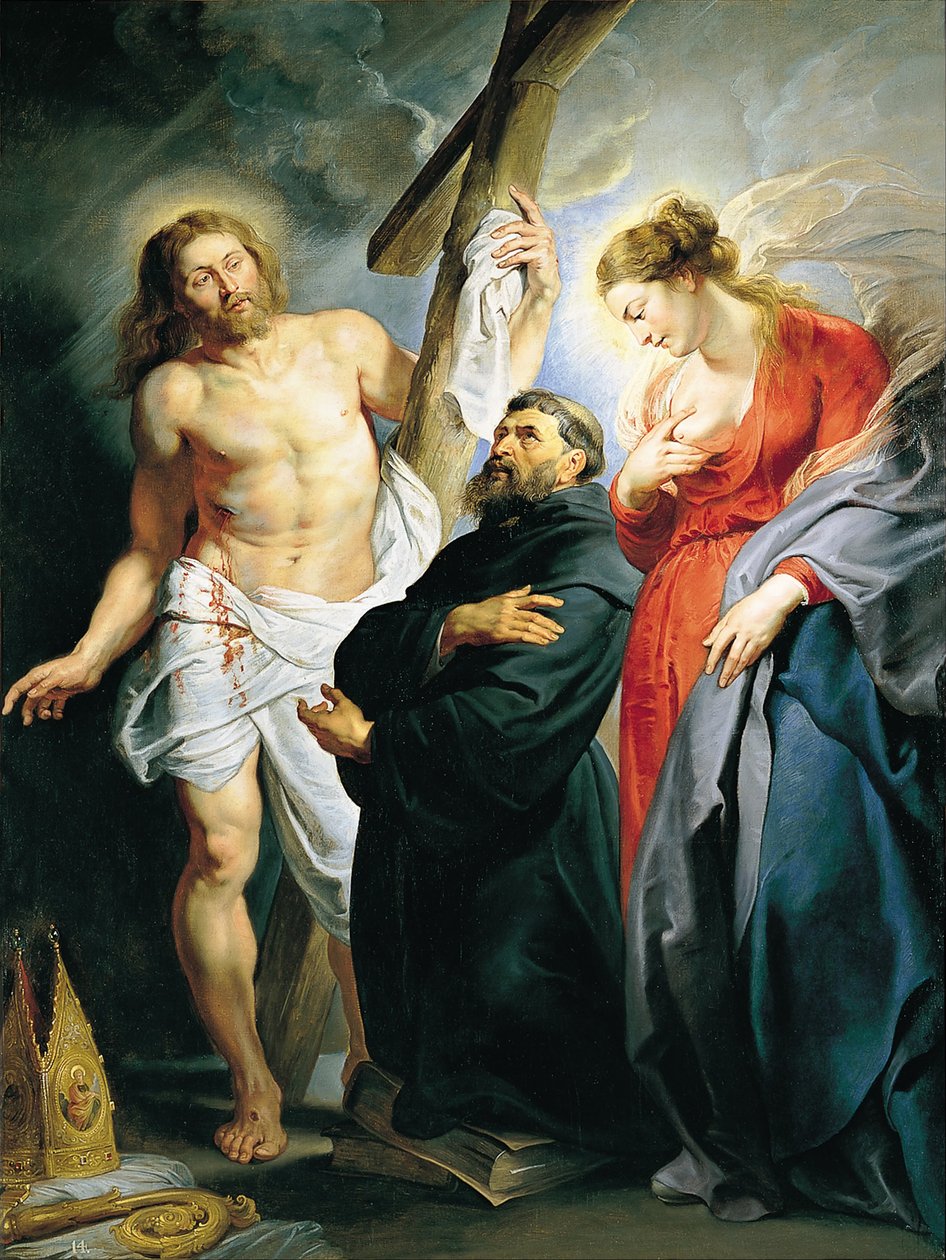 Pyhä Augustinus Kristuksen ja Neitsyen välillä tekijältä Peter Paul Rubens