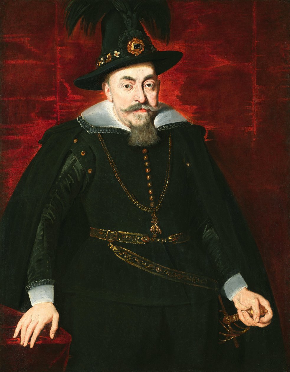 Sigismund III Vaasa, Puolan ja Ruotsin kuningas ja Liettuan suurruhtinas - Puolan kuninkaan (1566-1632) Sigismund III Vaasan muotokuva, kirjoittanut Rubens, Pieter Paul (1577-1640). öljy kankaalle tekijältä Peter Paul Rubens