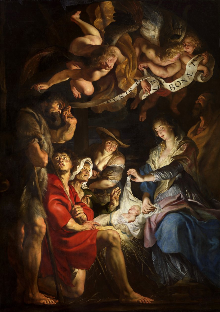 Paimenten palvonta, noin 1608. tekijältä Peter Paul Rubens