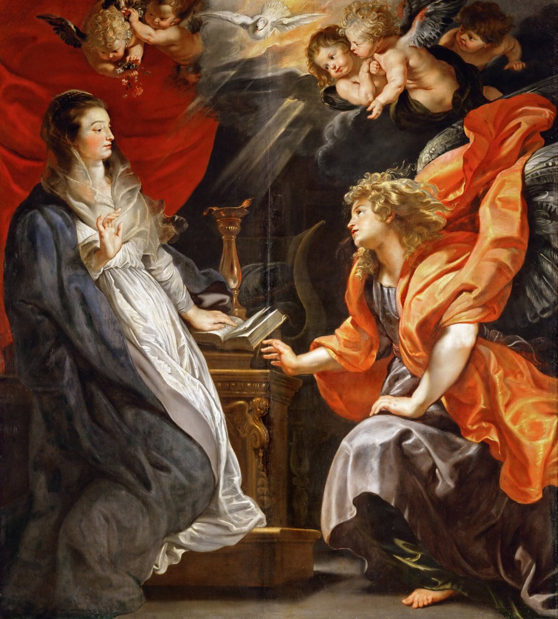 Ilmoitus - Pieter Paul Rubens (1577-1640). Öljy kankaalle, n. 1609. Mitat : 224x200 cm. Taidehistoriallinen museo, Vienne tekijältä Peter Paul Rubens