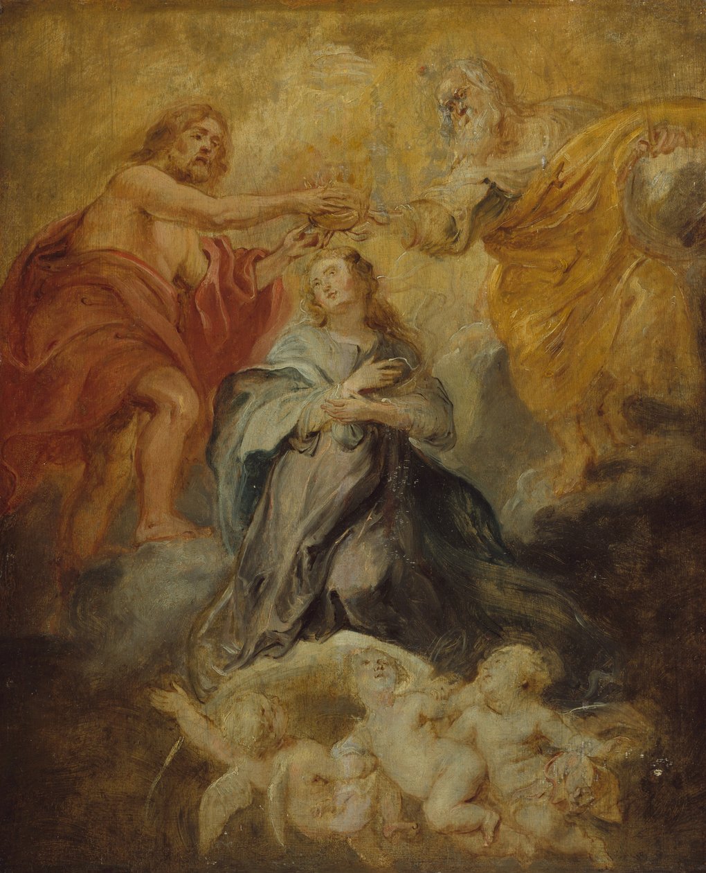 Neitsyen kruunaus, n. 1632-33. tekijältä Peter Paul Rubens