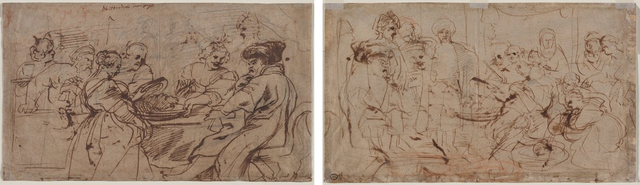 Herodeksen juhla (recto) Tomyriksen kanssa Kyyroksen pään kanssa (verso) tekijältä Peter Paul Rubens