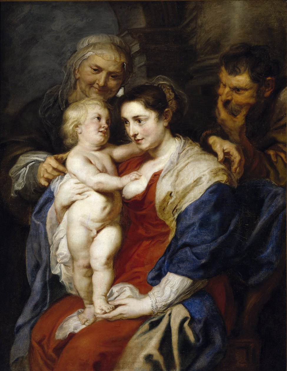 Pyhä perhe Pyhän Annan kanssa - Rubens, Pieter Paul (1577-1640) - 1626-1630 - Öljy kankaalle - 116x91 - Museo del Prado, Madrid tekijältä Peter Paul Rubens