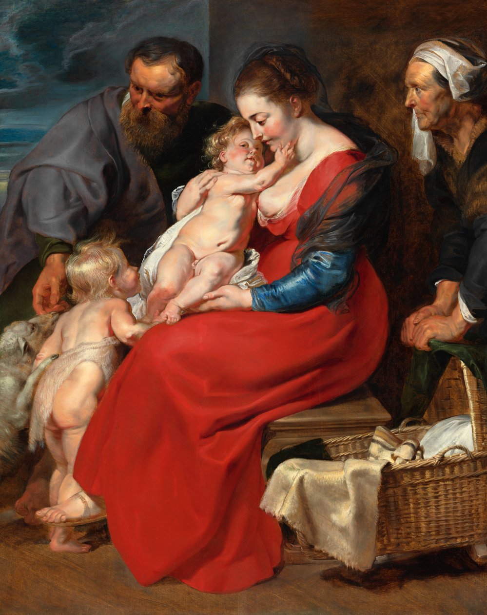 Pyhä perhe pyhien Elisabetin ja Johannes Kastajan kanssa tekijältä Peter Paul Rubens