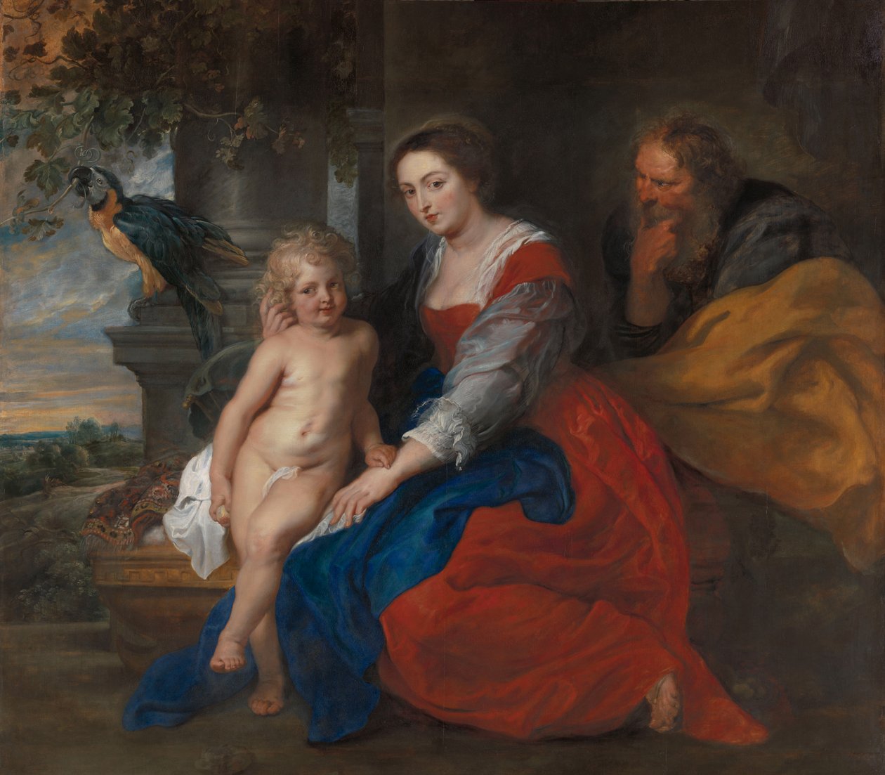 Pyhä perhe ja papukaija tekijältä Peter Paul Rubens