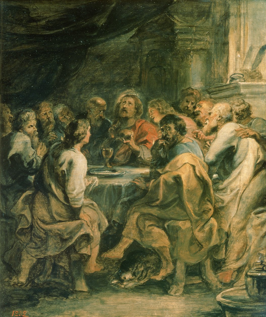 Viimeinen ehtoollinen, n. 1630-1631 (öljy paneelille) tekijältä Peter Paul Rubens