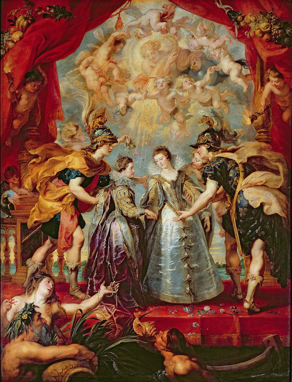 Medici-sykli: Ranskan ja Espanjan kahden prinsessan vaihto, 9. marraskuuta 1615 tekijältä Peter Paul Rubens