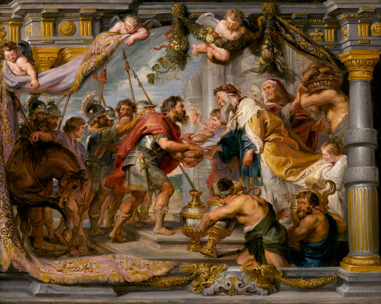 Abrahamin ja Melkisedekin kokous, noin 1626 tekijältä Peter Paul Rubens