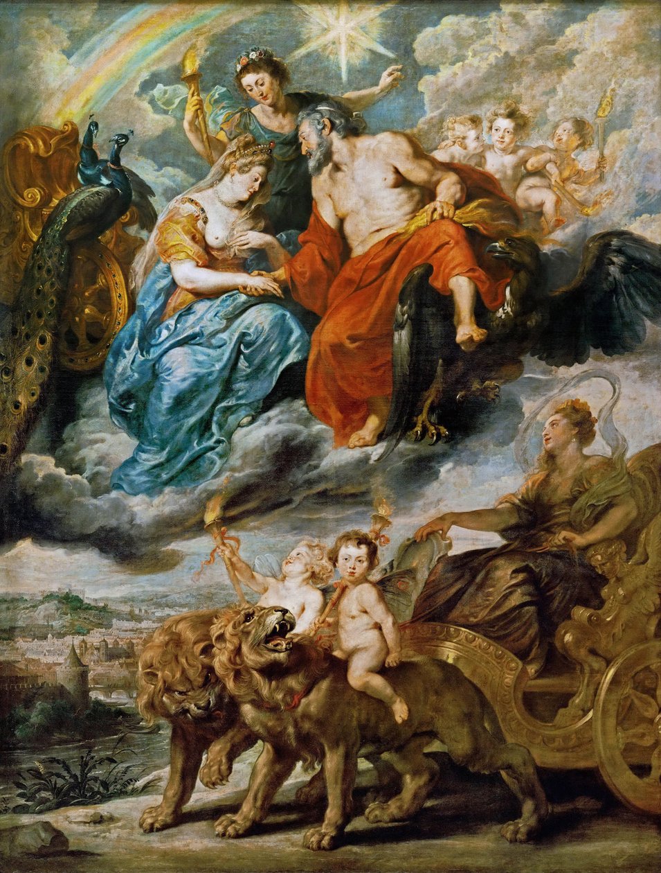 Marie de Medicin ja Henry IV:n tapaaminen Lyonissa Marie de Medici Cycle tekijältä Peter Paul Rubens