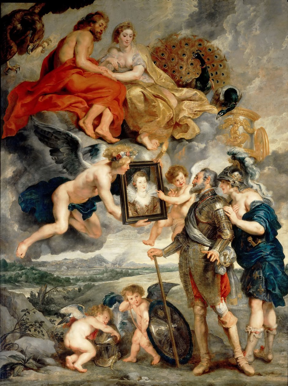 Hänen muotokuvansa esitys Henry IV:lle Marie de Medici -kierto tekijältä Peter Paul Rubens
