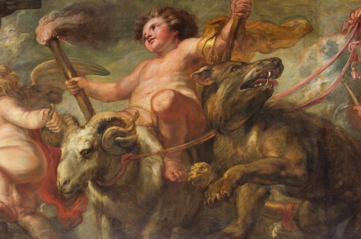 Rubens Ceiling, juhlatalo, Whitehall, n. 1629-1634 (öljy kankaalle) tekijältä Peter Paul Rubens