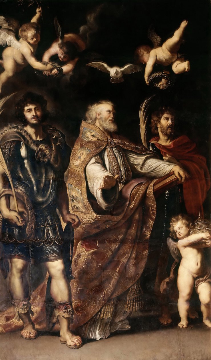 Pyhät Gregorius I, Maurus ja Papias, 1608. tekijältä Peter Paul Rubens