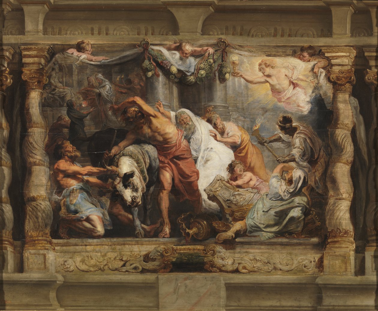 Eukaristian voitto epäjumalanpalveluksesta, n. 1625 (öljy puulle) tekijältä Peter Paul Rubens