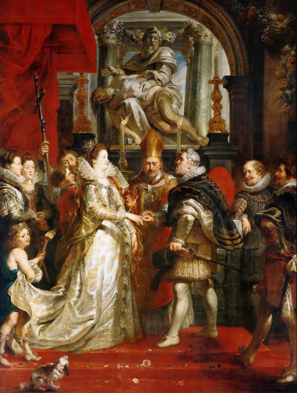 Marie de Medicin edustajan häät kuningas Henrik IV:lle Marie de Medici -kierto tekijältä Peter Paul Rubens