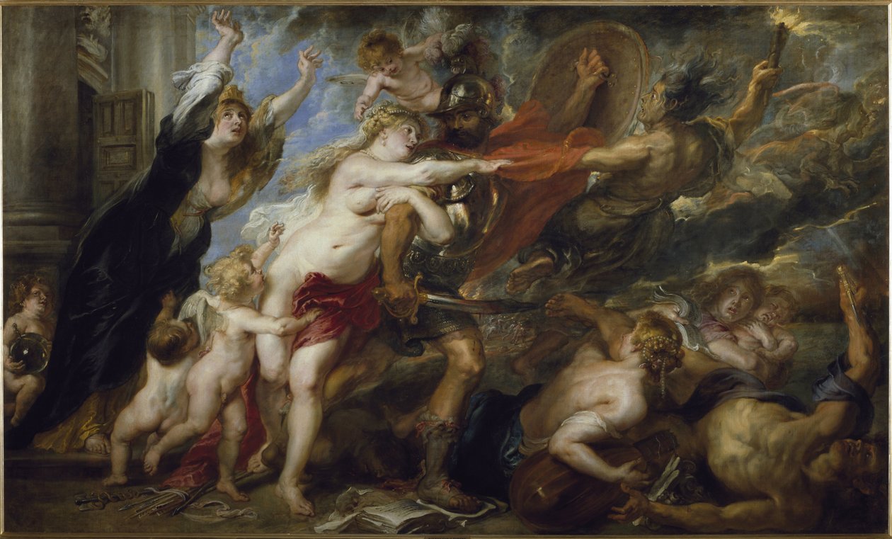 Sodan seuraukset - öljy kankaalle tekijältä Peter Paul Rubens