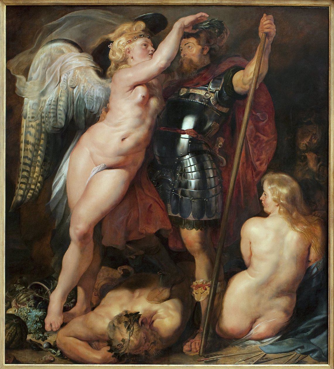 Sankarien kruunaus. Peter (Pieter) Paul Rubensin (1577-1640) maalaus, öljy kankaalle, noin 1622. Flanderin taide 1600-luku. München, Alte Pinakothek (Saksa). tekijältä Peter Paul Rubens