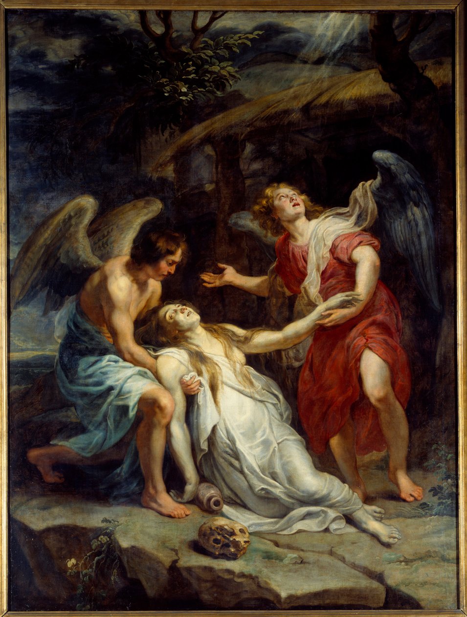 Pyhän Maria Magdaleenan ekstaasi. Pierre Paul (Pierre-Paul) Rubensin (tai Peter Paulin tai Petrus Pauluksen) maalaus (1577-1640) Ec. Flam., noin 1619-1620. Öljy kankaalle. Mitat: 2,95 x 2,20 m. Lille, Kuvataidemuseo tekijältä Peter Paul Rubens