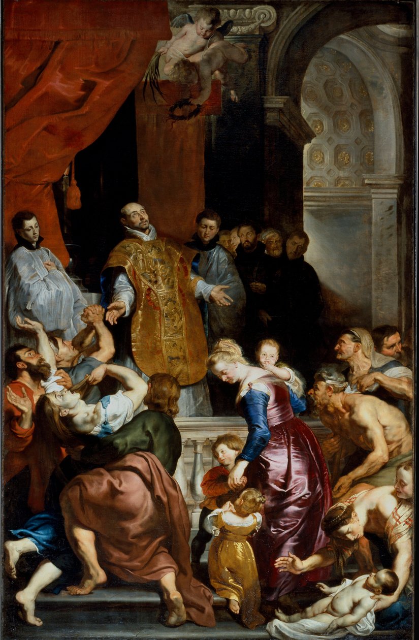 Pyhän Ignatiuksen Loyolalaisen ihmeet. Pierre Paul (Pierre-Paul) Rubensin (tai Peter Paulin tai Petrus Pauluksen) maalaus (1577-1640) tekijältä Peter Paul Rubens