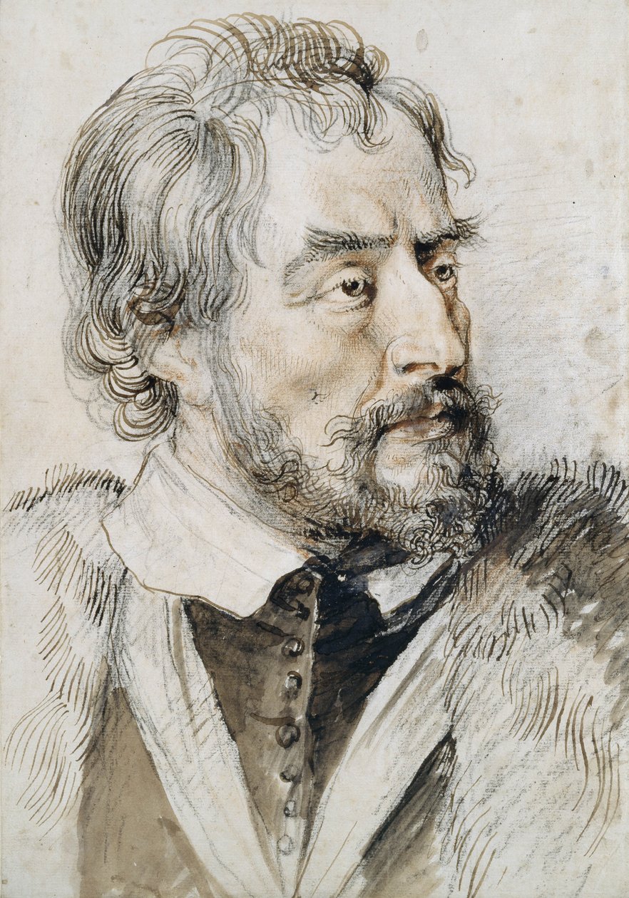Thomas Howard (1585-1646) 2. Earl of Arundel (lyijykynä, kynä ja muste ja pesu paperille) tekijältä Peter Paul Rubens
