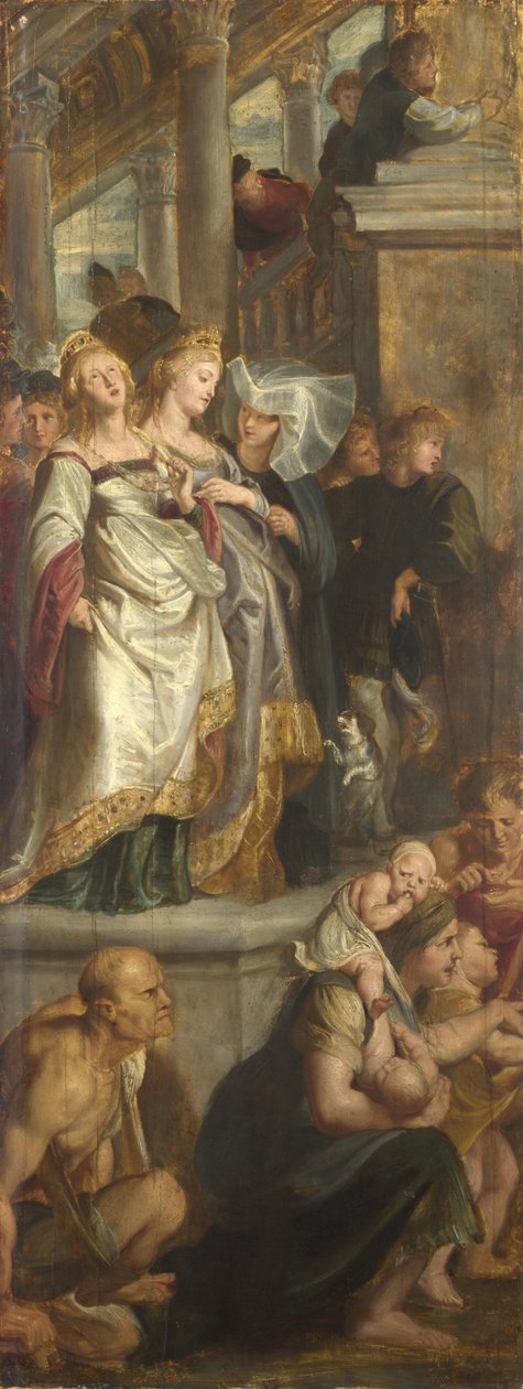 Kolme naispuolista todistajaa. Luonnos korkealle alttaritaululle, St Bavo, Gent, 1612 tekijältä Peter Paul Rubens