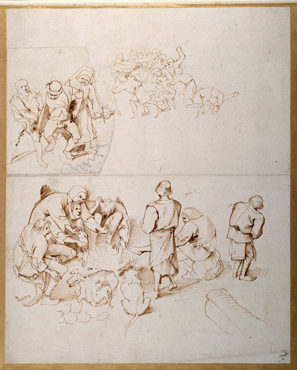 Kolme talonpoikakohtausta (kynä ja muste paperille) tekijältä Peter Paul Rubens