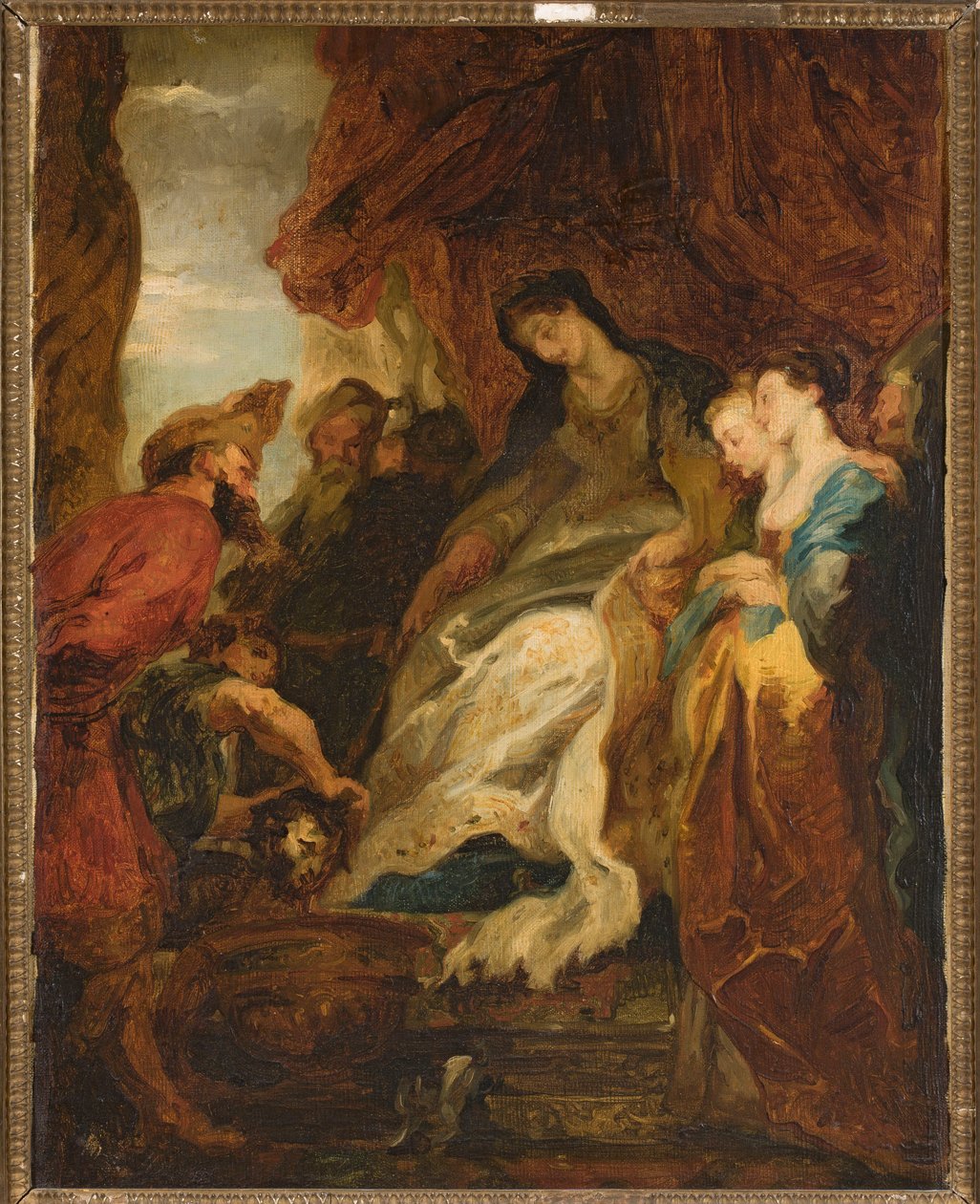 Tomyris käskee upottamaan Kyyroksen pään verimaljaan (Herodotos, Historiateos, I, 214) tekijältä Peter Paul Rubens