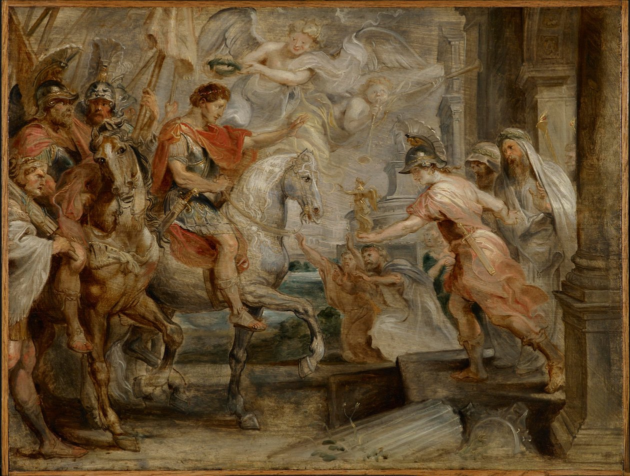 Konstantinuksen voitokas saapuminen Roomaan tekijältä Peter Paul Rubens