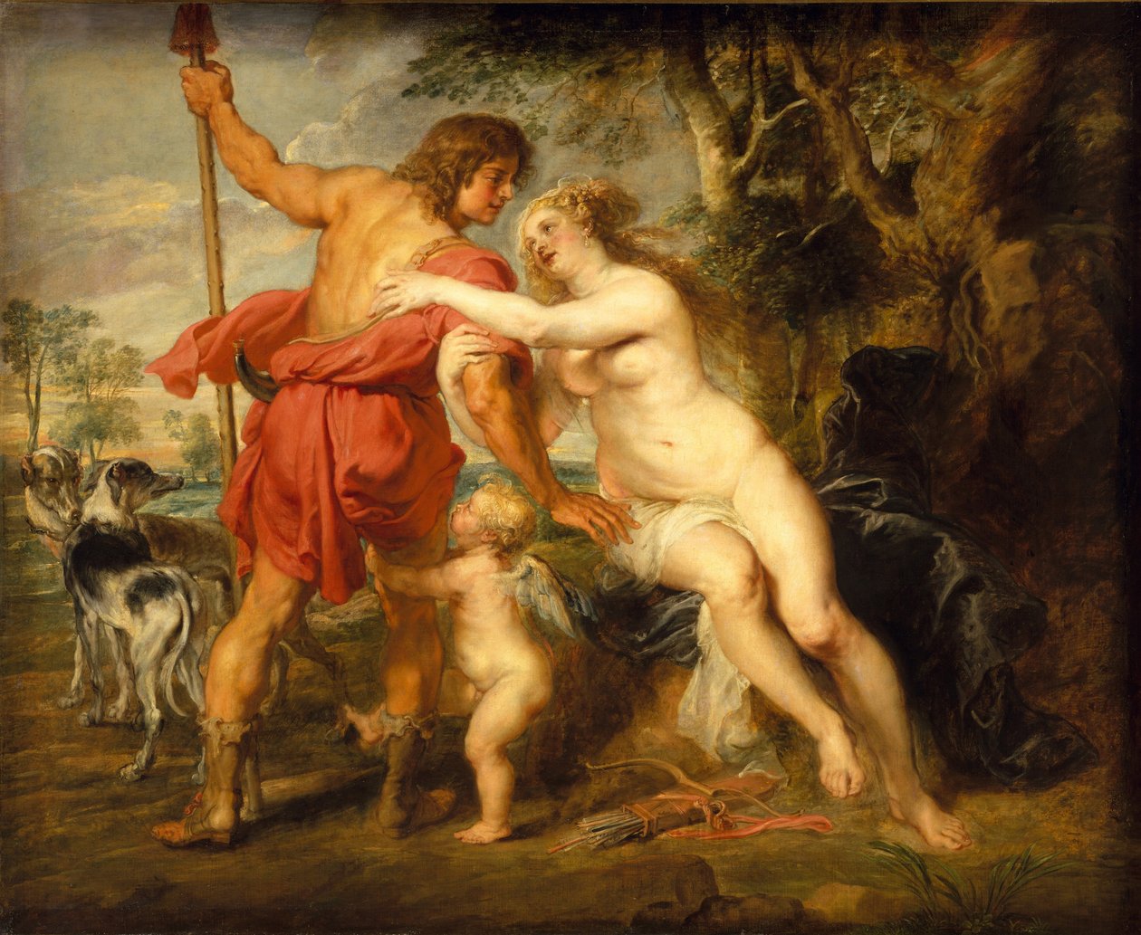 Venus ja Adonis, noin 1635 tekijältä Peter Paul Rubens