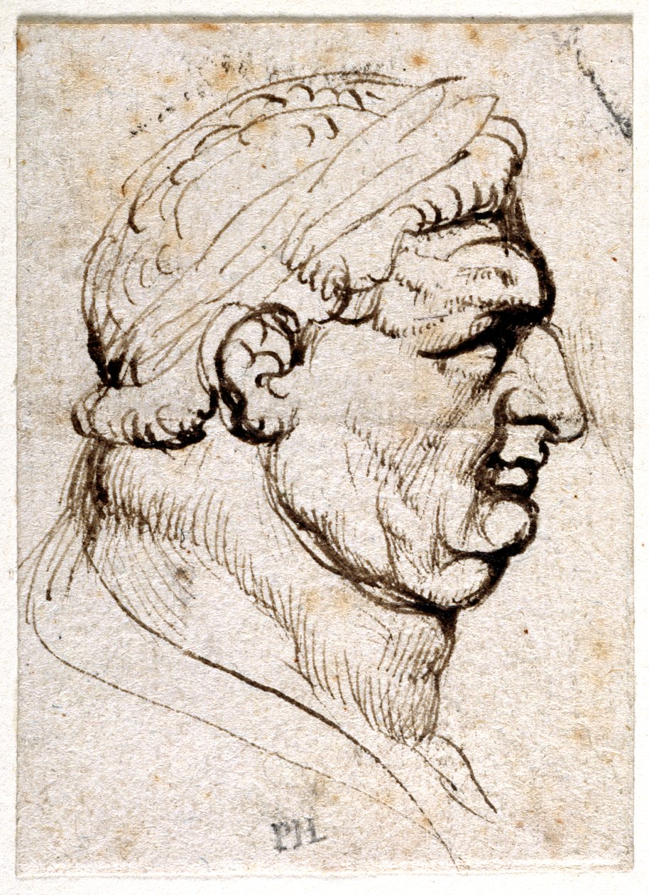 Vitellius, kymmenestä piirroksesta kahdeksasta ensimmäisestä kahdestatoista keisarista, Giovanni da Cavinon mitalien jälkeen (kynä ja muste paperille) tekijältä Peter Paul Rubens