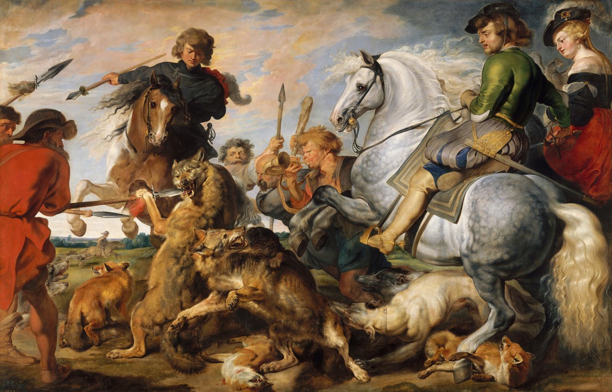 Susi ja ketun metsästys, n. 1616. tekijältä Peter Paul Rubens