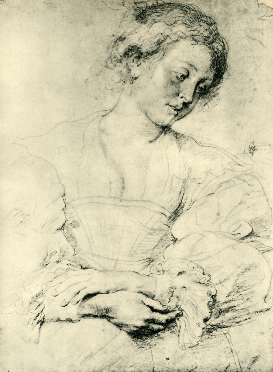 Nuori nainen kädet ristissä, 1629-1630, 1943. tekijältä Peter Paul Rubens