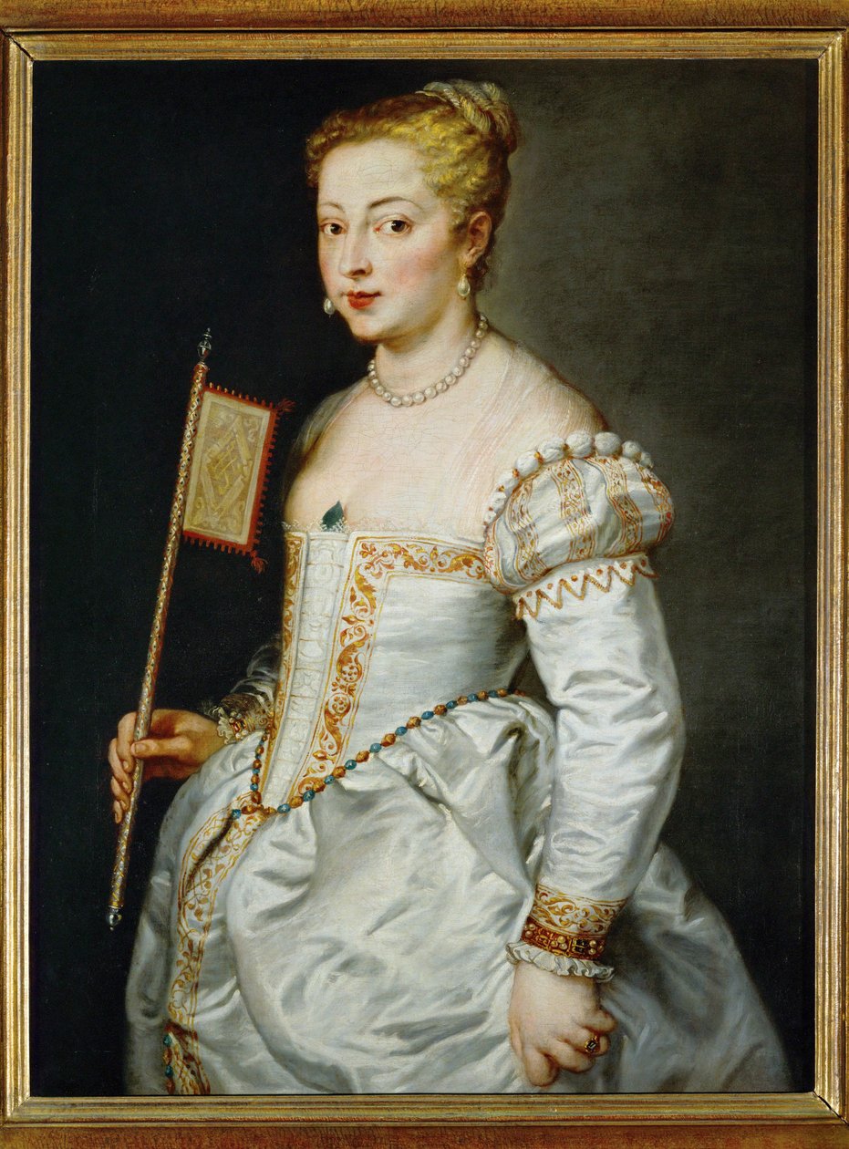 Nuori nainen viuhkan kanssa, n.1612-14 (maalaus kankaalle) tekijältä Peter Paul Rubens