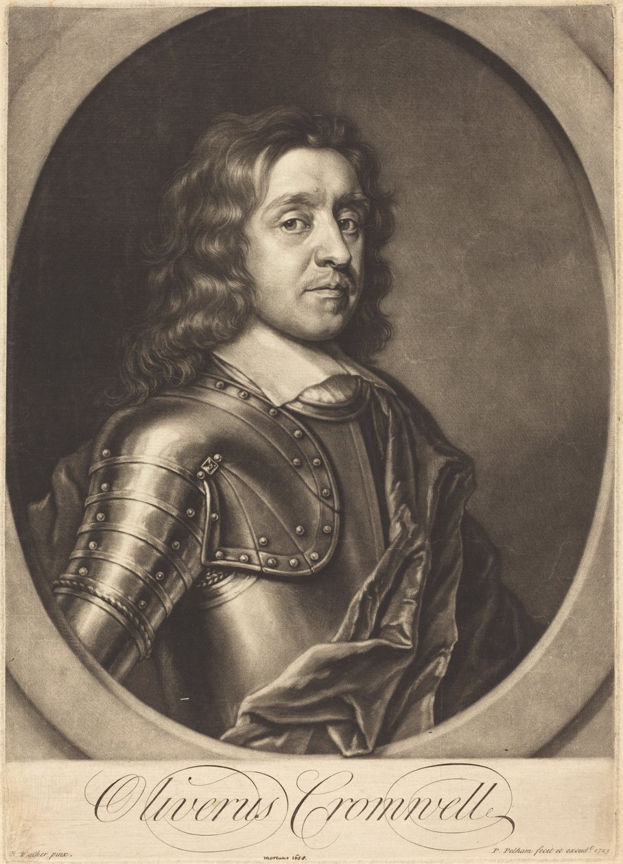 Oliver Cromwell tekijältä Peter Pelham after Robert Walker