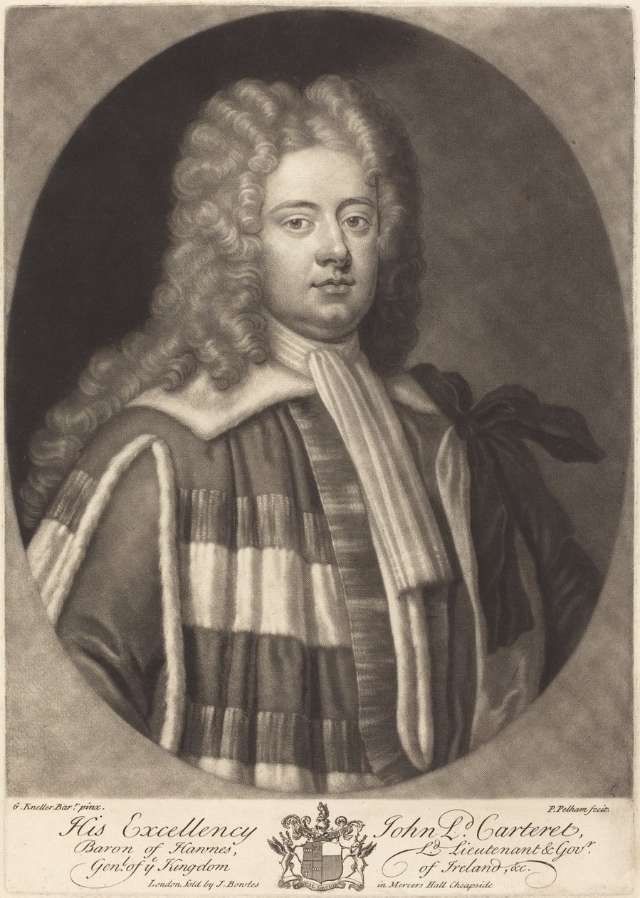 John, lordi Carteret tekijältä Peter Pelham after Sir Godfrey Kneller