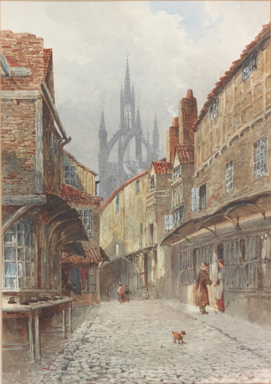 Castle Garth, Newcastle (akvarelli paperille) tekijältä Peter Petersen Toft